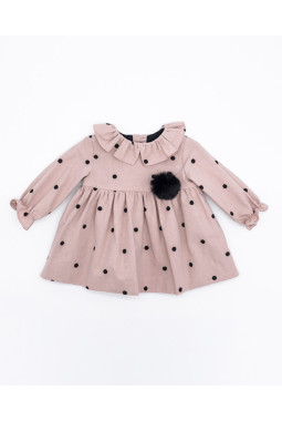 VESTIDO MINI NUDE TOPOS...