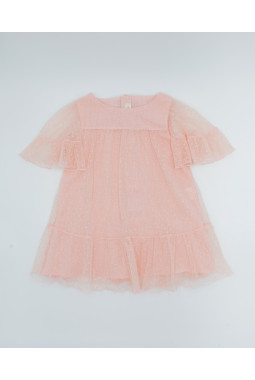 VESTIDO TUL MOTITAS ROSA
